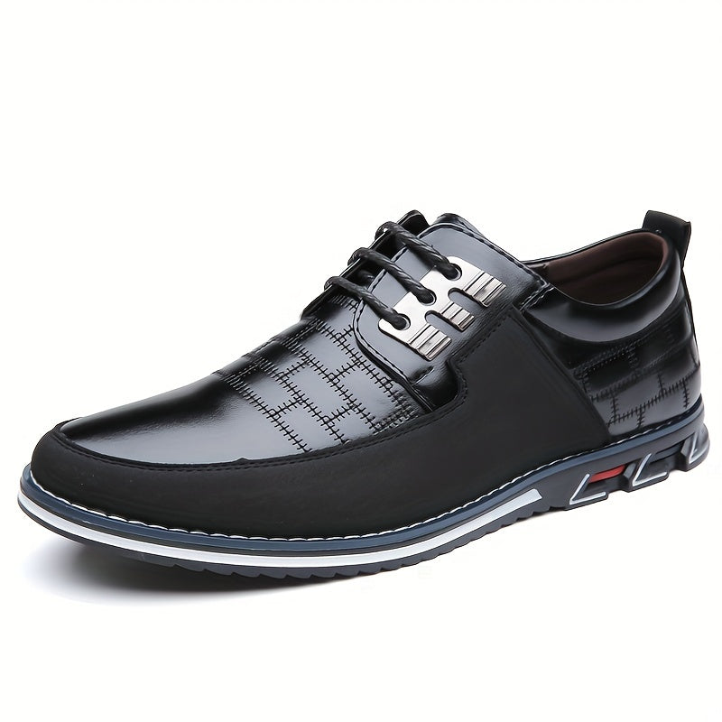 COMFIDAILY Men's Lace-Up Formal & Casual Shoes - Cushioned Insole, Non-Slip Rubber Sole - Minimalist Black Dress Shoes for Office, Events, Travel - Everyday & Special Occasion Footwear, Shoes for Wedding, Event Footwear, Slee