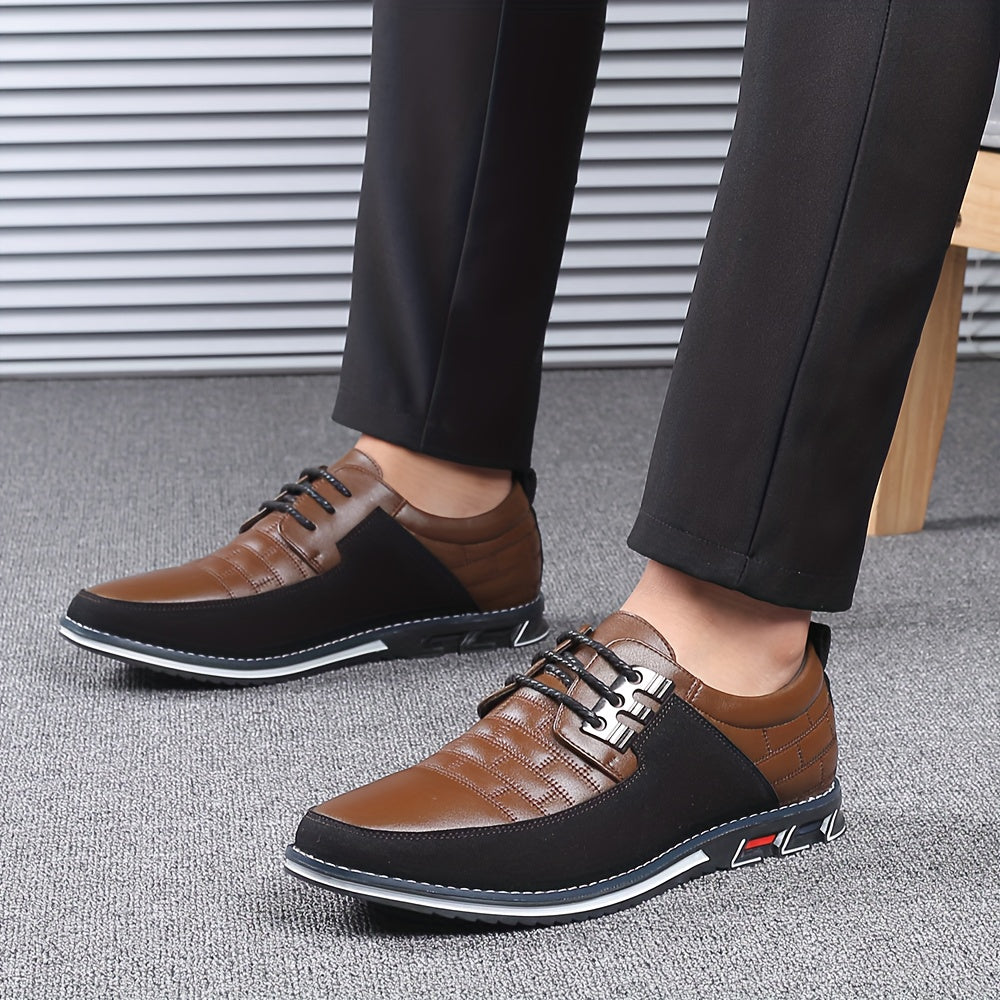 COMFIDAILY Men's Lace-Up Formal & Casual Shoes - Cushioned Insole, Non-Slip Rubber Sole - Minimalist Black Dress Shoes for Office, Events, Travel - Everyday & Special Occasion Footwear, Shoes for Wedding, Event Footwear, Slee